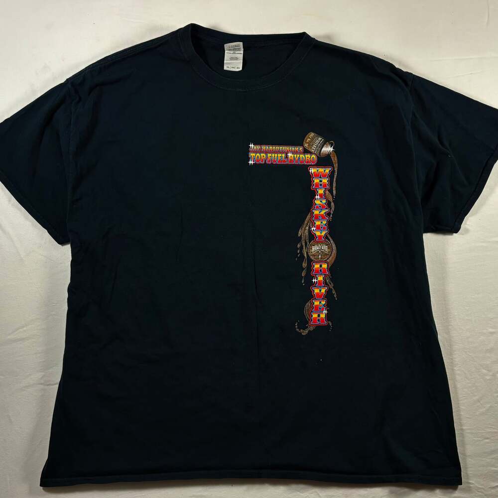 Top Fuel Hydro Biker Graphic T-Shirt Thrashed 3X Oversized Whiskey River